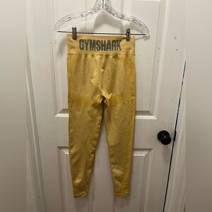 🦈 LIKE NEW GYMSHARK Flex High Waisted Leggings - Yellow Marled - Sz Medium